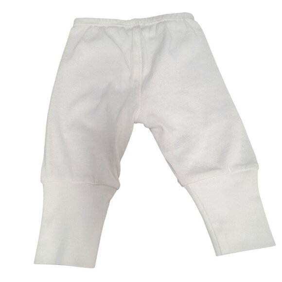 Kidential Baby Pants With Elongated Cuffs White 9-12 Months Cotton Blend Soft & - Picture 2 of 2